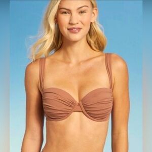 Shade & Shore Mauve Pink Bikini Top NWT